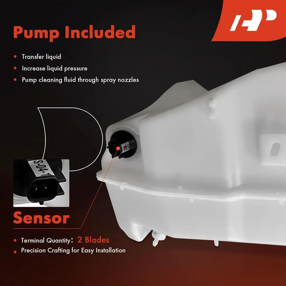 A-Premium Windshield Washer Reservoir Compatible with Select Chevrolet Models - Trailblazer 2021 2022 2023, with (Washer Pump/Ca