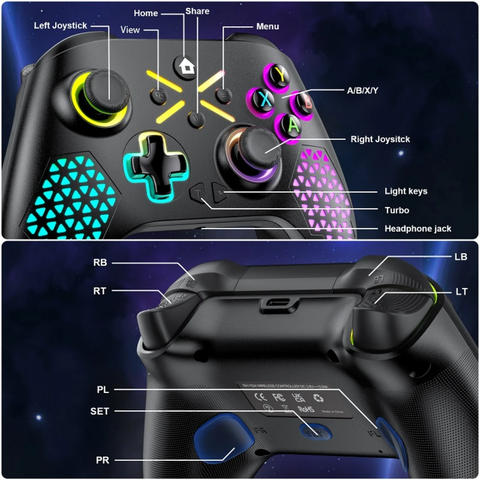 وحدة تحكم لوحدة تحكم Xbox One Series/PC/Android Gamepad 2.4G عصا تحكم لاسلكية للتحكم عن بعد تدعم لعبة البخار/Wegame Rocker