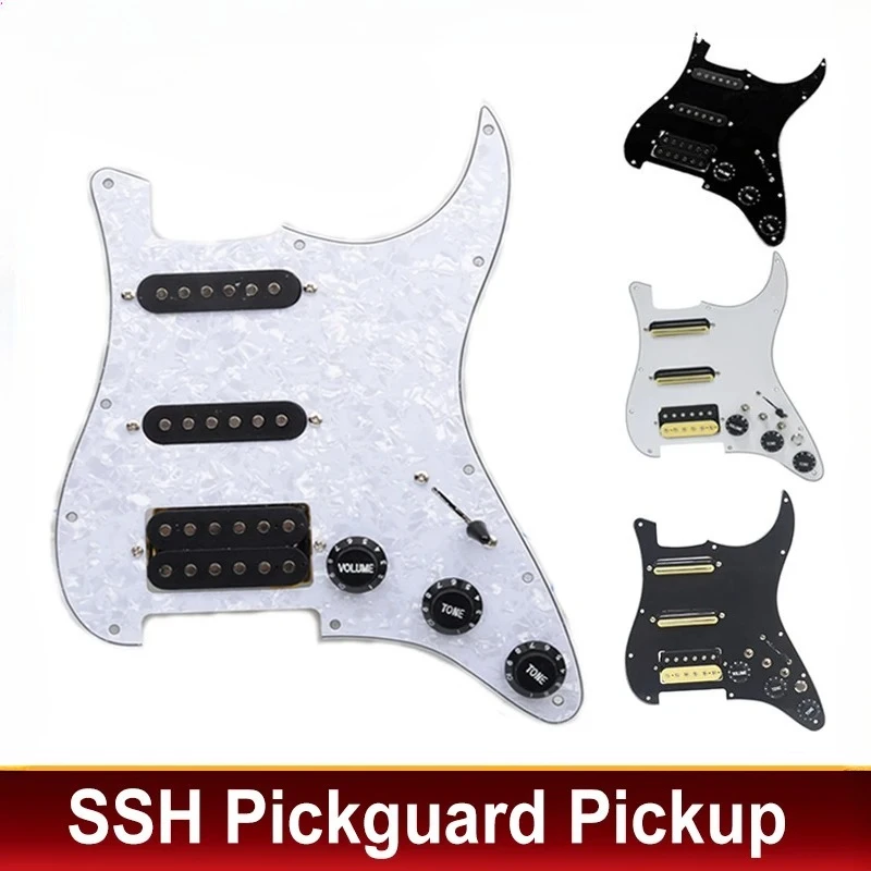 

Multi Colour Electric Guitar Pickguard and Black SSH Loaded Prewired scratchplate Assembly