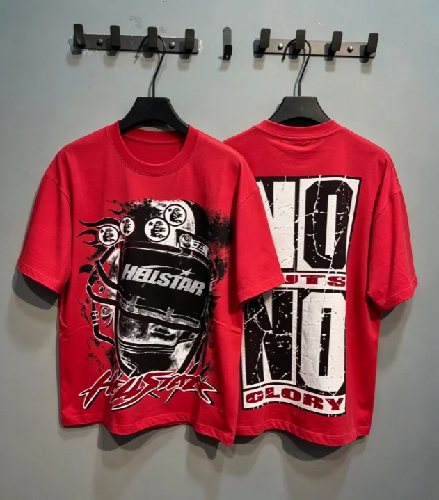 2026 New Best-Seller Trending Racing Helmet Graphic Oversized Short Sleeve T-Shirt Streetwear Enthusiasts Daily Wear Item