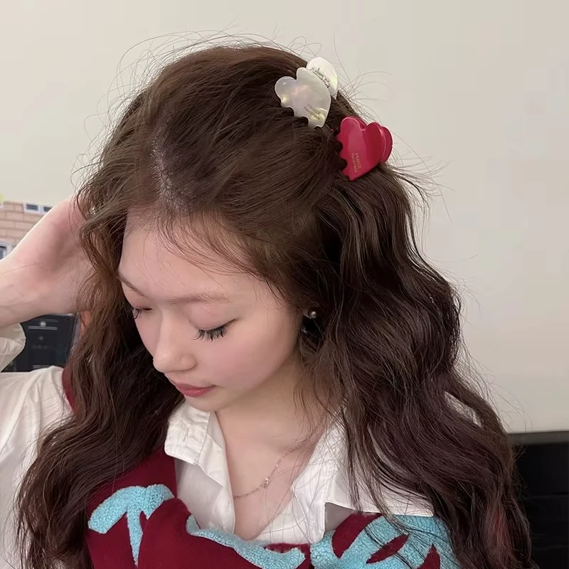 Artiglio per capelli piccolo da 3,5 cm Granchi per capelli in acetato Fermagli per capelli a forma di cuore carini Bambini Donne Ragazze per accessori per capelli Forcine Clip
