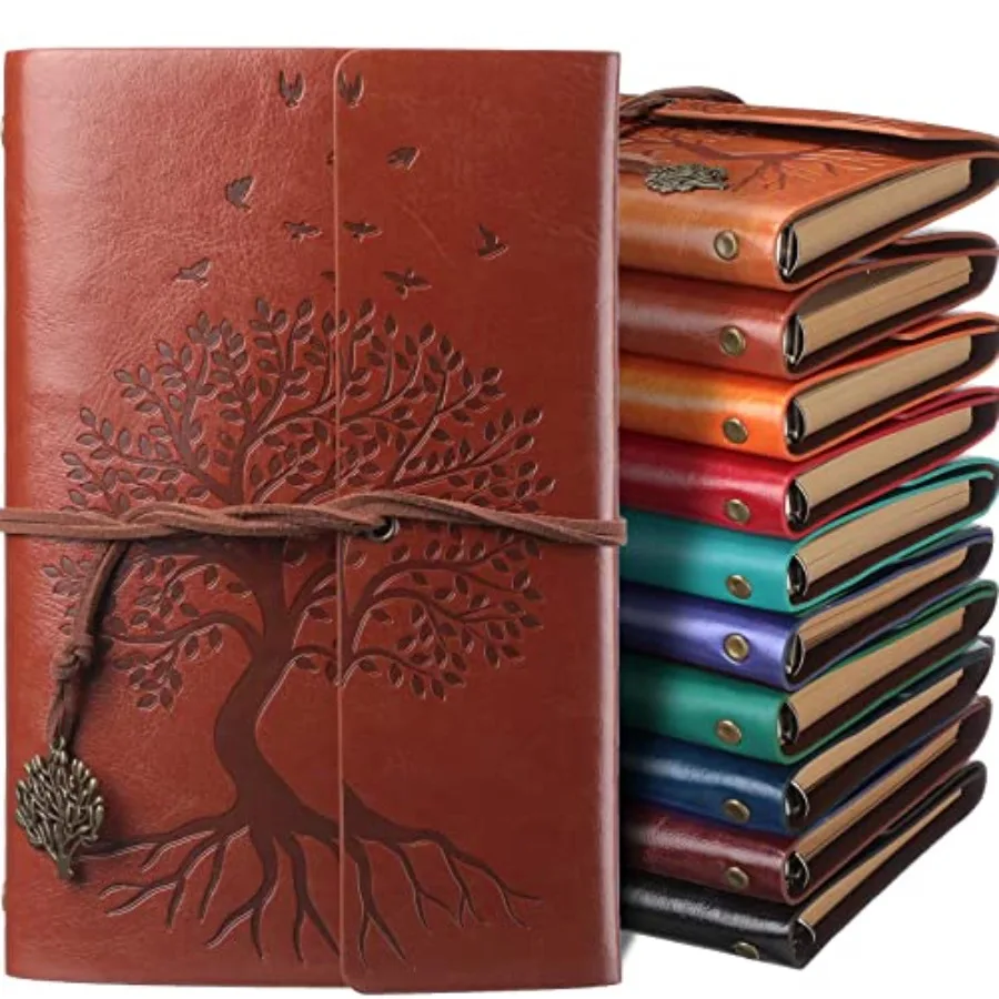

PU leather Journal notebooks Tree Life Bound Journals Diary Vintage Refillable Blank Notebook Retro Leather Notebook Blank Loos
