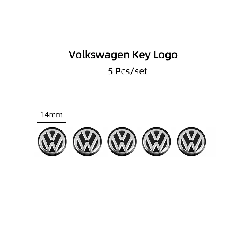5/10 Stück 14mm Auto-Fernbedienungsschlüssel Aluminium-Logo-Aufkleber für VW Scirocco Polo T5 Passat B6 Golf MK5 Tiguan Jetta CC Beetle GTI Touareg