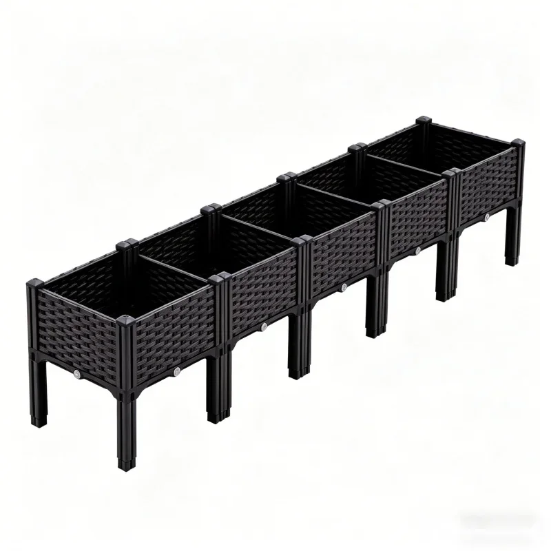 

Large Plastic Raised Garden Bed Planter Box - Outdoor Indoor Vegetables Flowers Herbs Balcony Patio Backyard - Gardening Contain
