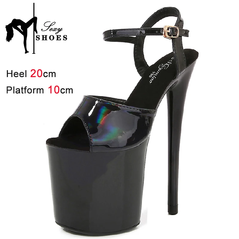 

Женские сандалии 2025. Удобная нескользящая замшевая стелька на платформе и блестящей искусственной кожи с открытым носком из стальной трубы Танцевальная обувь на высоком каблуке Размер 43