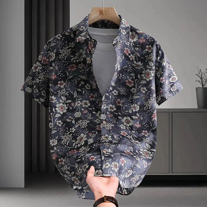 Neue Sommer Stil männer Licht Luxus kurzarm Floral Hemd männer High-end-Mode Marke kurzarm hemd