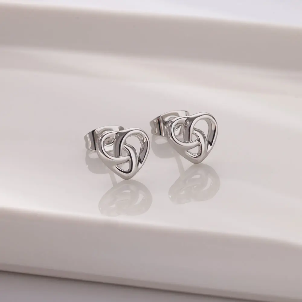 Hollow Heart Pendant Stainless Steel Stud Earrings For Women Gold Color Wedding Aesthetic Earring Luxury Jewelry Accessories BFF