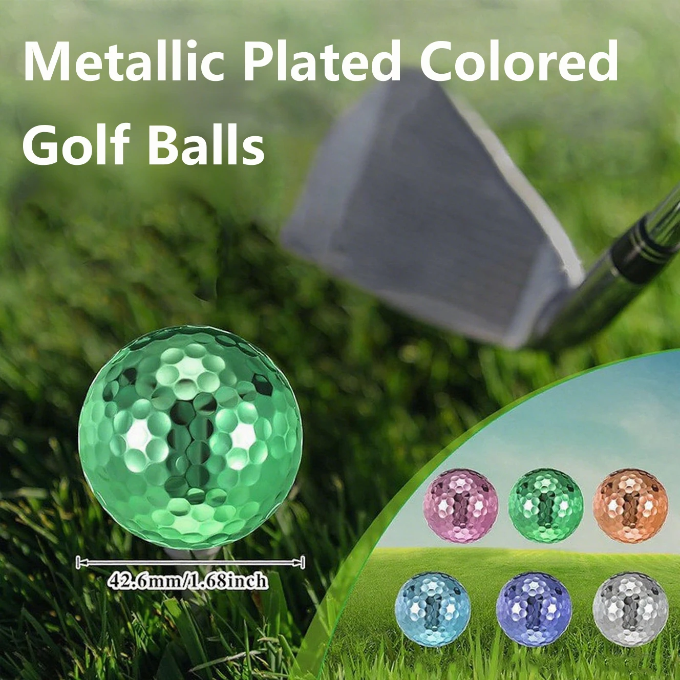 1 Golf Electroplated Dual-Layer Competition Ball, Gold-Plated Keychain Ball, Gift Ball
