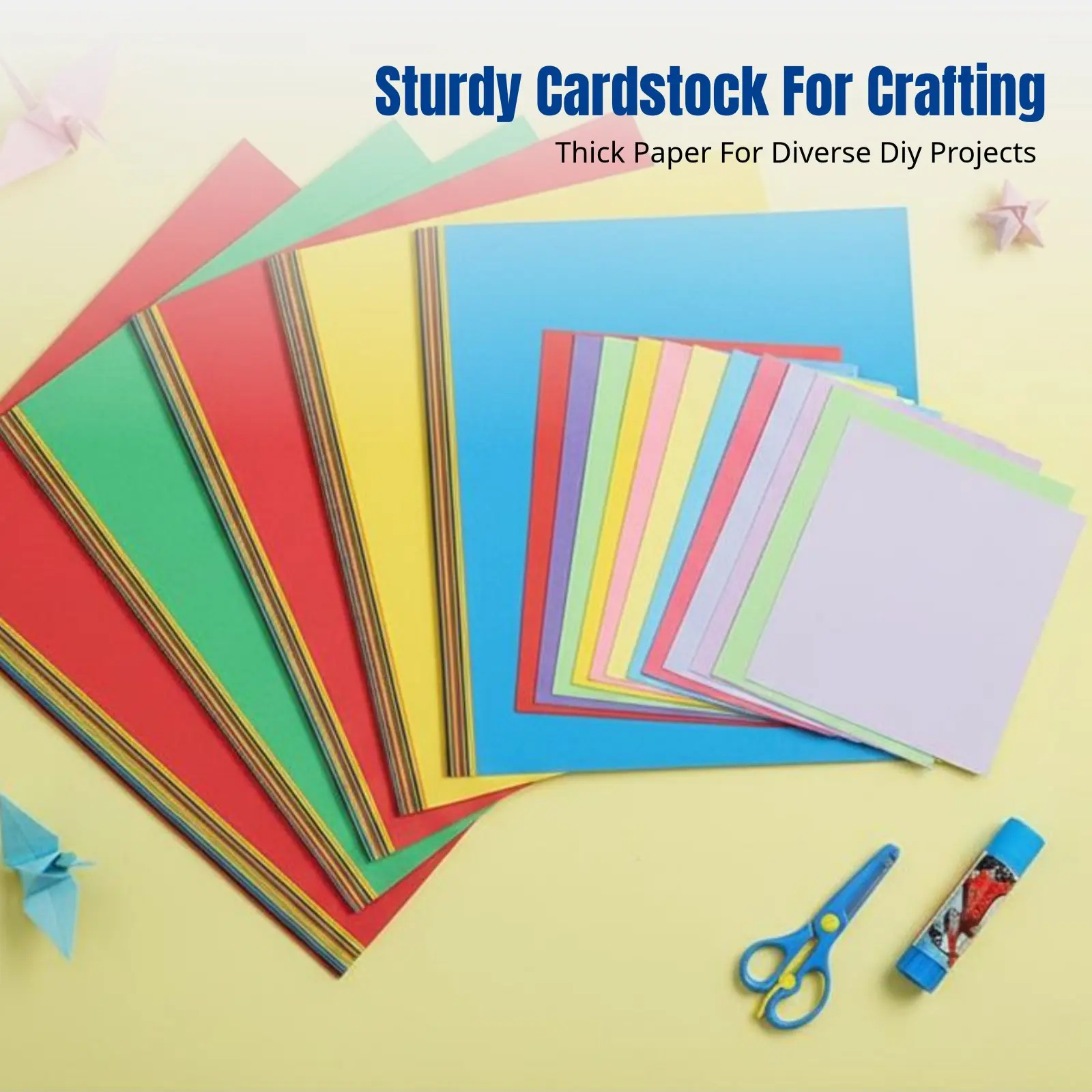 100 Sheets paper folding Paper Pack Square Shape paper folding Paper Set Multi-Color bright hues for Crafters, educators