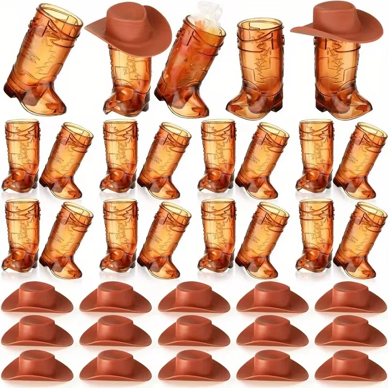 

30 шт./компл., мини-ковбойские ботинки, чашки, очки с колпачками для упаковки конфет, западная пастушка, товары для дня рождения, девичника, декор