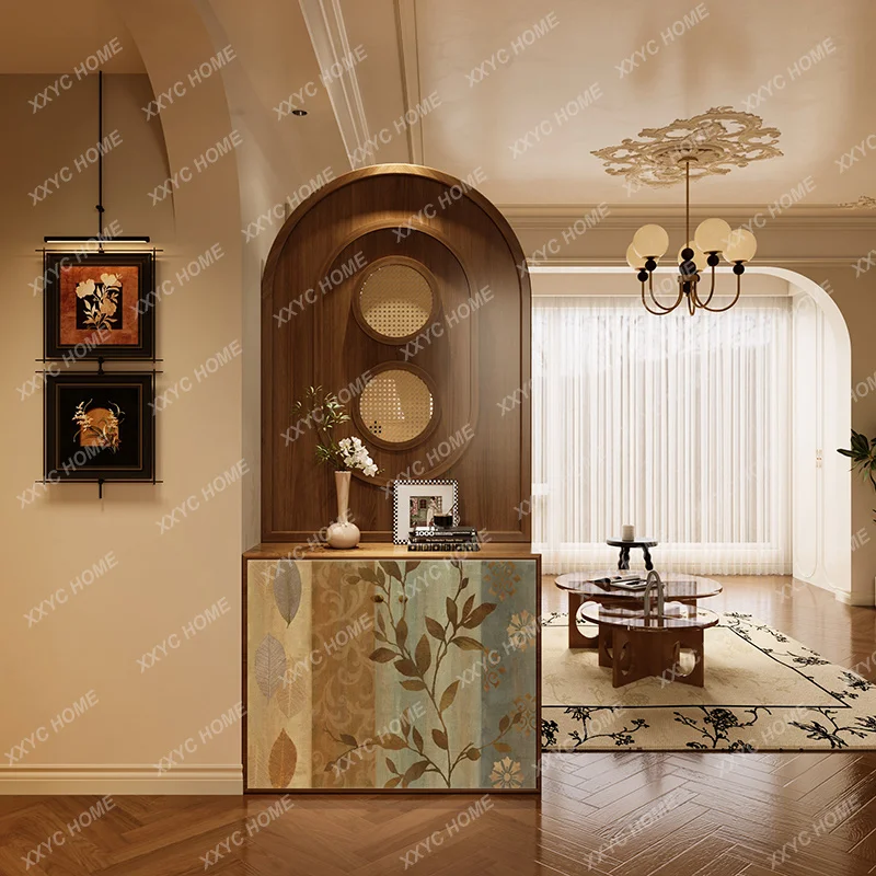 XXSolid Wood Screen Shoe Cabinet Partition Living Room Dining Room Sofa Side Cabinet Bedroom Hallway Bathroom Divider
