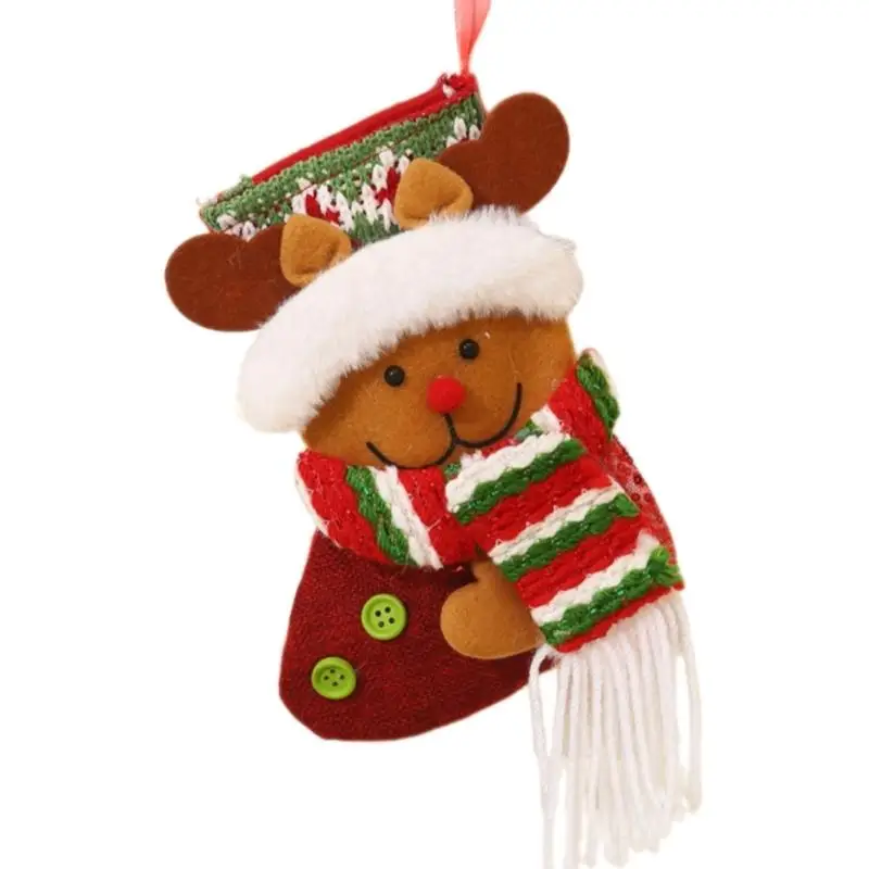 39BD Xmases Stockings와 함께 Xmases Tree 크리스마스 스타킹을위한 눈사람 순록 산타