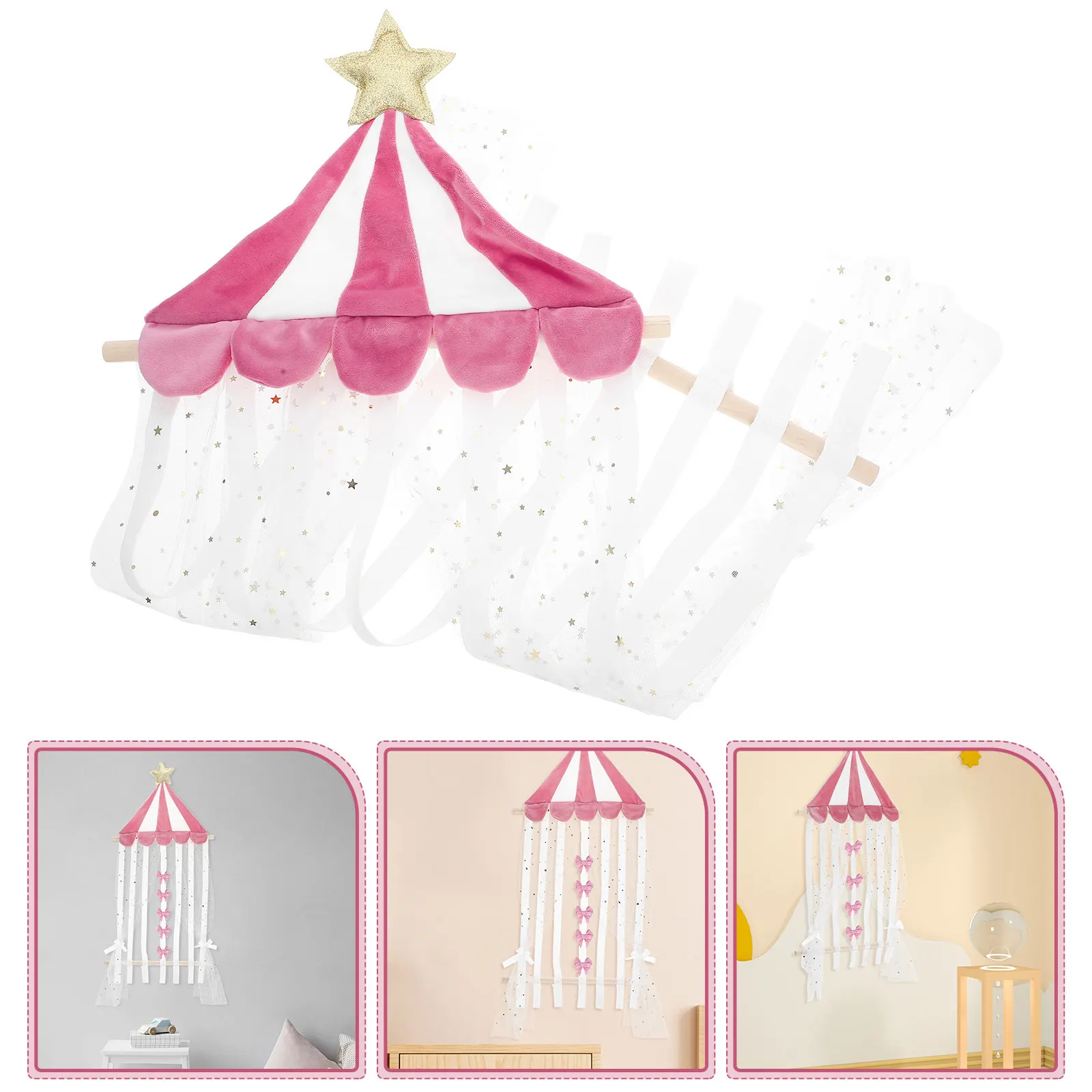 

Headband Holder Baby Headbands Hair Accessories Organizer Storage Wall Hanging Decor Pink Cute Nonslip Design for Toddler Girls