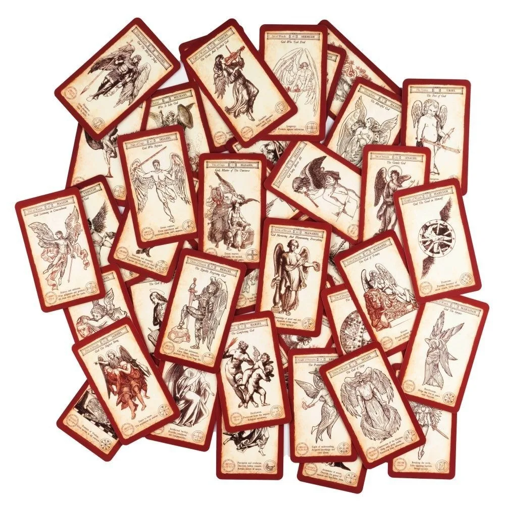Angel-Evoking Tarot Deck - 78 Divine Guidance Cards with Angelic Sigils & Names - 72 Kabbalistic Angels Oracle 10.3*6cm