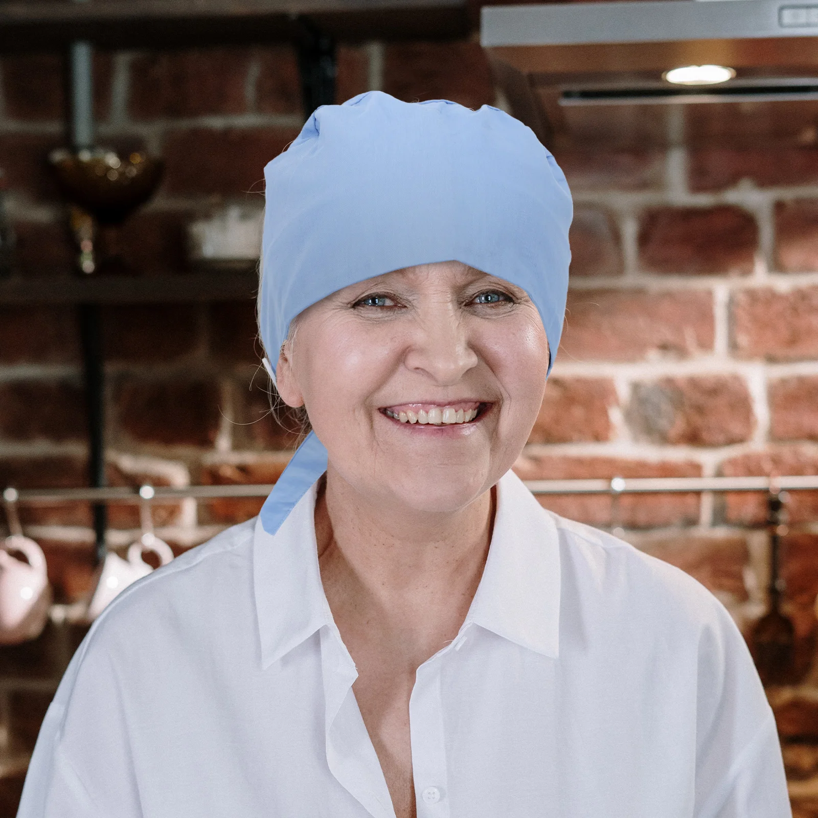 

Adjustable Work Chef Hat Sweatband Button Tie Back Scrub Cap Mens Hair Covers Scrub Hats Women Working