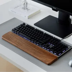 Walnut Wood Keyboard Customized Palm Pad Ergonomic Wrist Rest Pad 87/98/104/108 Keys Mechanical Keyboard Suitable Multiple Sizes