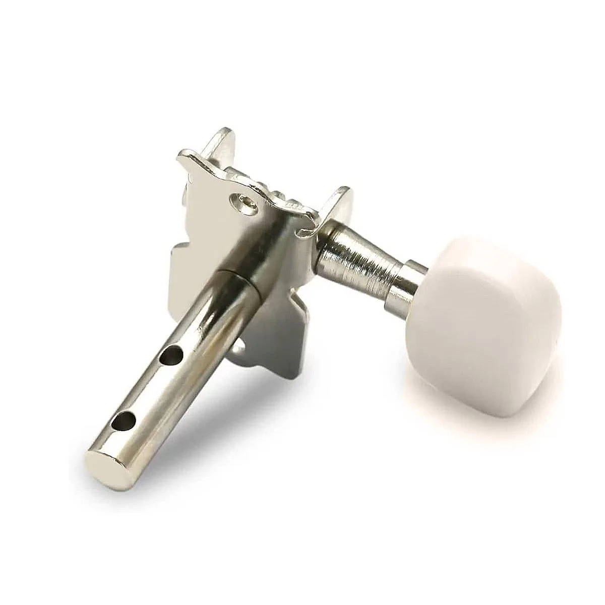 6 Buah Set Tombol Senar Gitar 3L+3R - Tuner Gitar Akustik Berlapis Krom dengan Tombol Putih, Rasio 1:14 untuk Gitar Akustik & Klasik