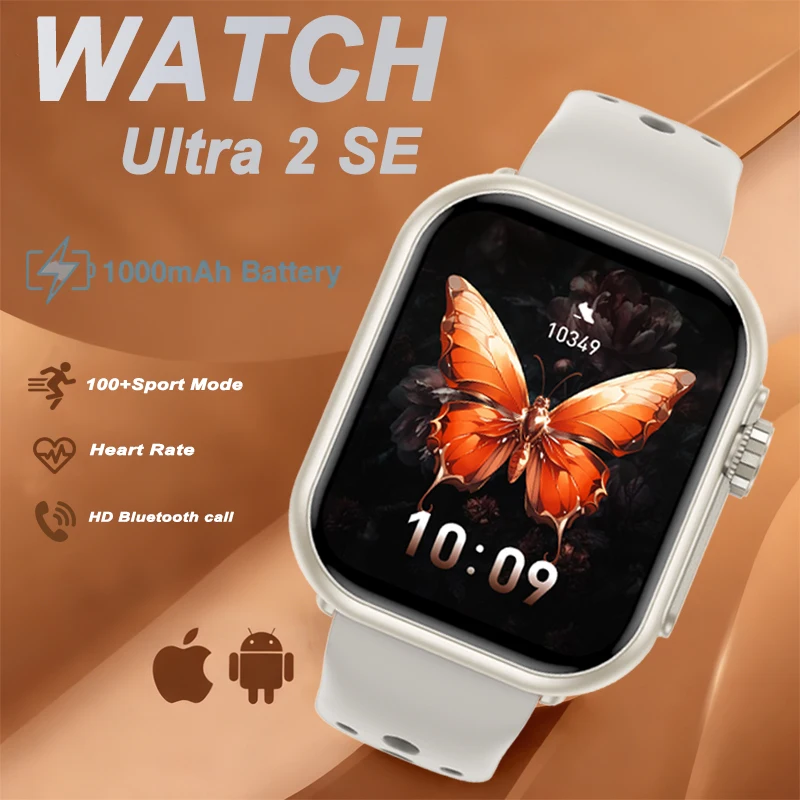 

for ios Compatible Ultra 2 SE Smart Bracelet for Men & Women 1000mAh Battery GPS AMOLED Display Bluetooth Call Sport Waterproof