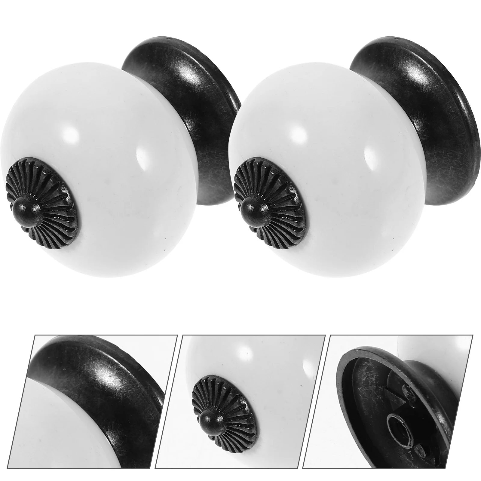 

5pcs Ceramic Handles Round Door Knobs White 38x38mm Cabinet Drawer Pulls Modern Kitchen Wardrobe Hardware Decorative