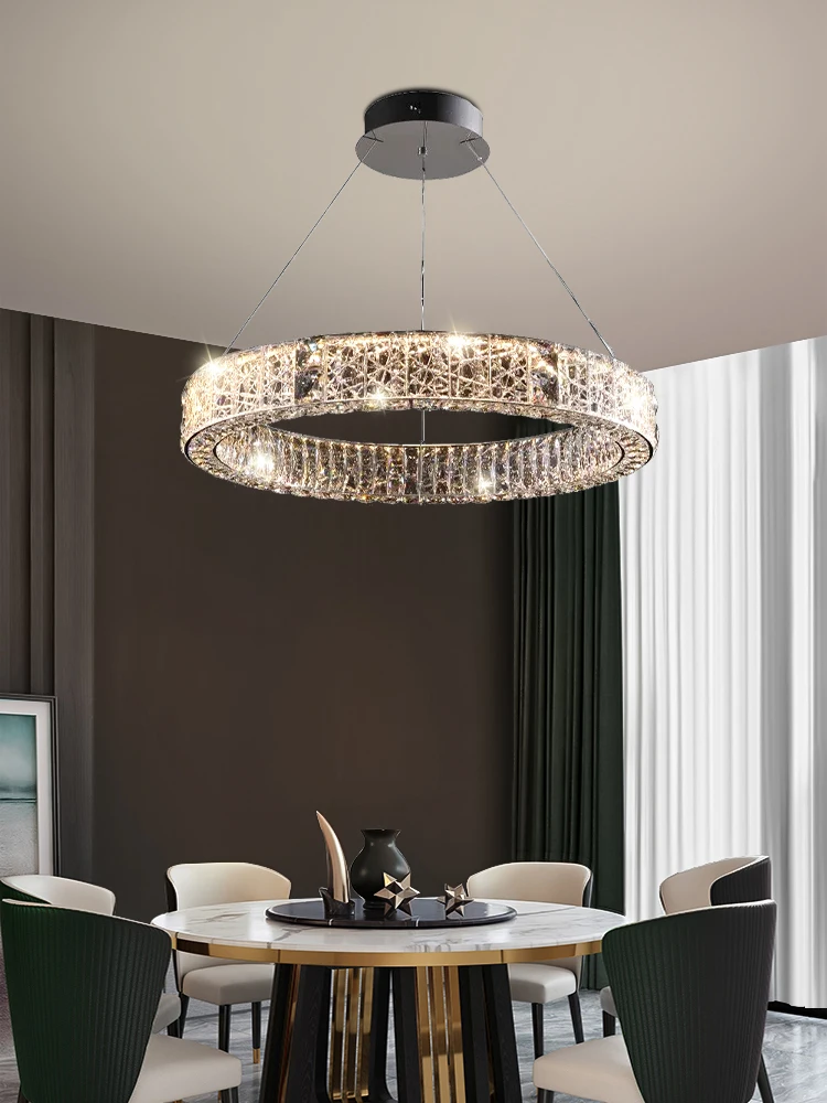 

Modern LED Ceiling Chandelier Nordic Style Indoor Living Room Crystal Ceiling Pendant Lights Villa Lobby Lighting Fixtures