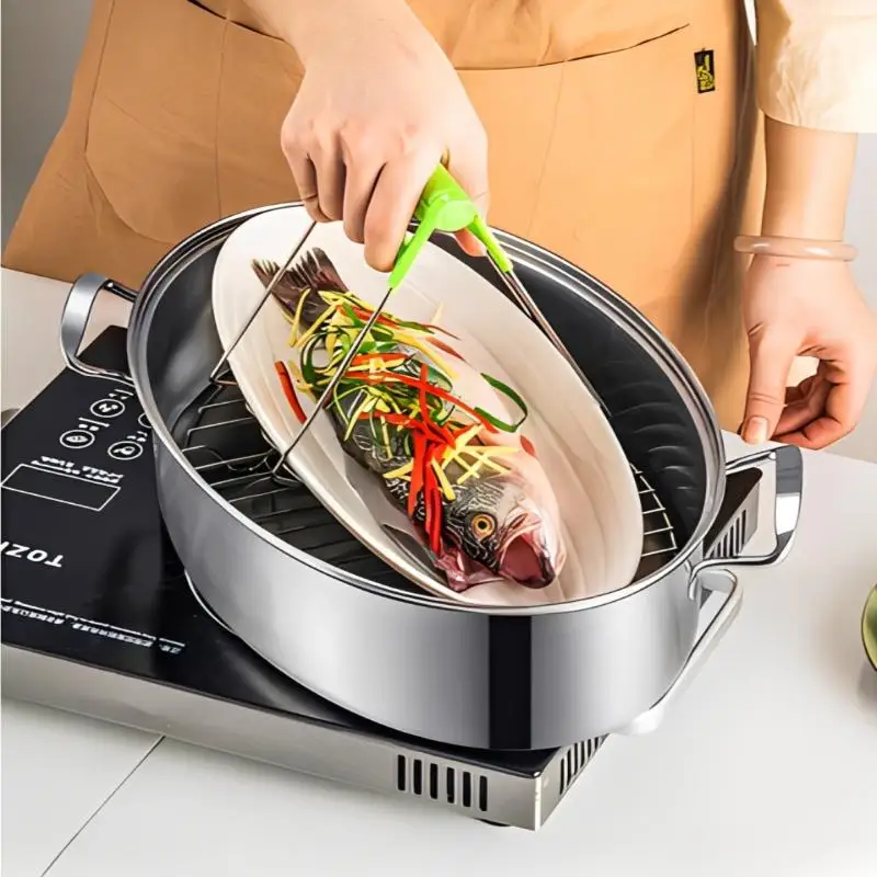 New Oval Shape 410 Stainless Steel Fish Steamer Electric And Induction Cooker