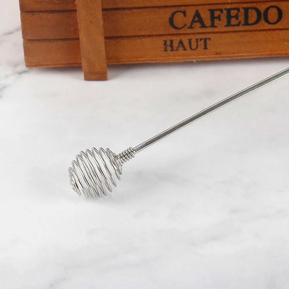 

2Pcs Stainless Steel Spring Stirrer Long Handle Reusable Mixing Sticks Anticorrosion for Barber Shop Stirring Sticks