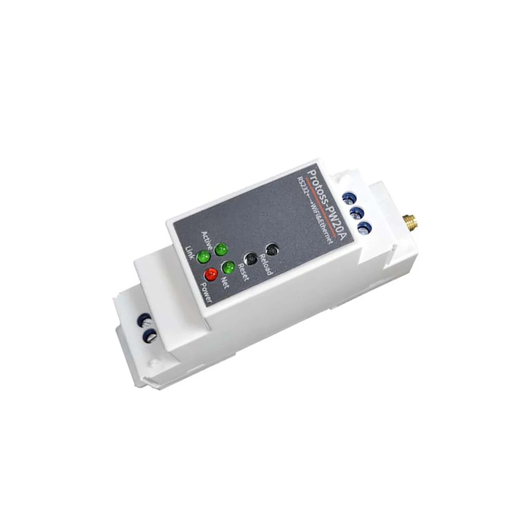 PW20A Serial Server Rail Mounting Support Modbus TCP IP MQTT HTTP RS232 to Wireless WiFi Ethernet Serial Communication Server