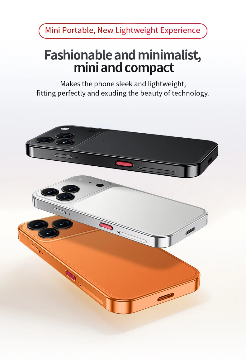 SERVO KING9600 Mini Android 15 Mobile Phone 4G 8GB RAM 128GB ROM Dual SIM Face Unlock WiFi GPS OTG Pocket Cellphone Play Store