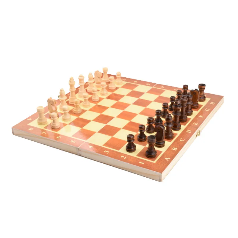 

30cm*30cm Children Entertainment Gift School Tournament Checkers Chess Board Wooden Folding Chessboard Set Pieces