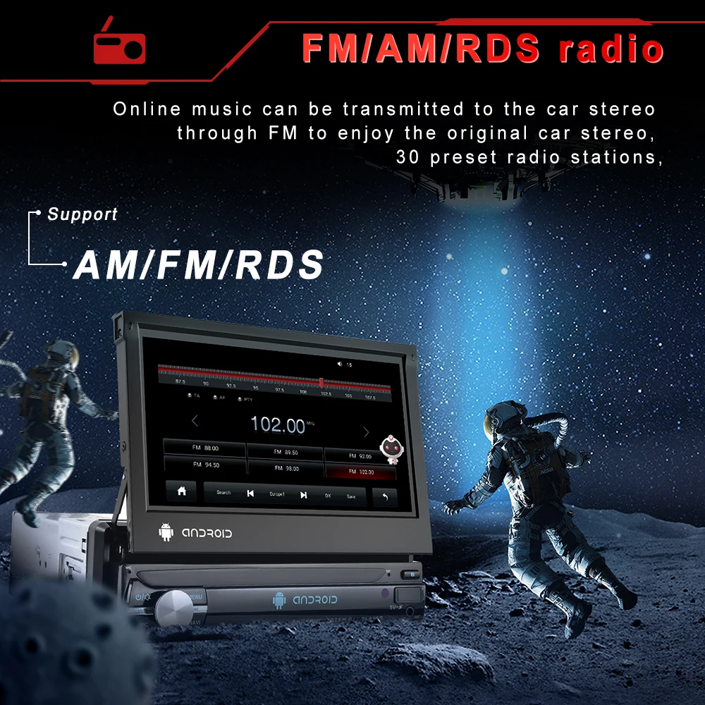 Hikity 1Din 8 + 128G راديو السيارة Carplay أندرويد السيارات نظام تحديد المواقع والملاحة واي فاي 4G شاشة قابلة للسحب سيارة مشغل وسائط متعددة FM/AM/RDS DVR #5