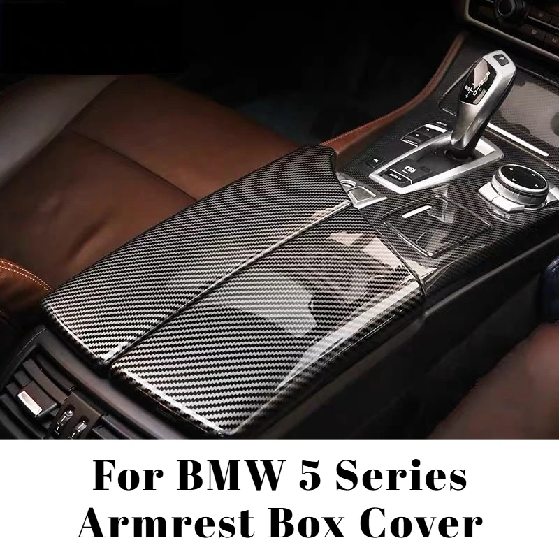 

For BMW 5 Series F18 F10 520LI 525i 523i Armrest Box Cover Storage Box Carbon Fiber Gear Shift Panel Interior Tuning Accessories