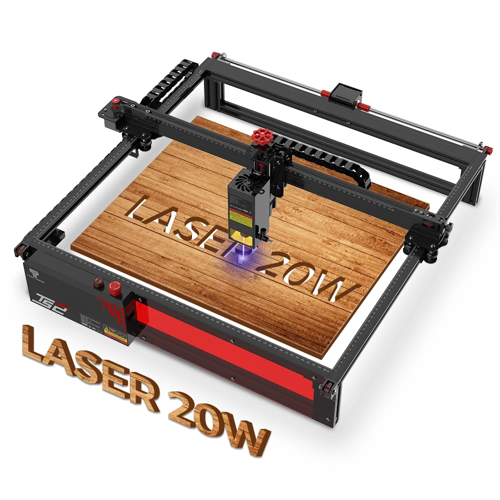 TWOTREES TS2 160W CNC Laser Engraver Engraving Cutting Machine Built-in Air Assist App Control Support Offline Print 410*410mm