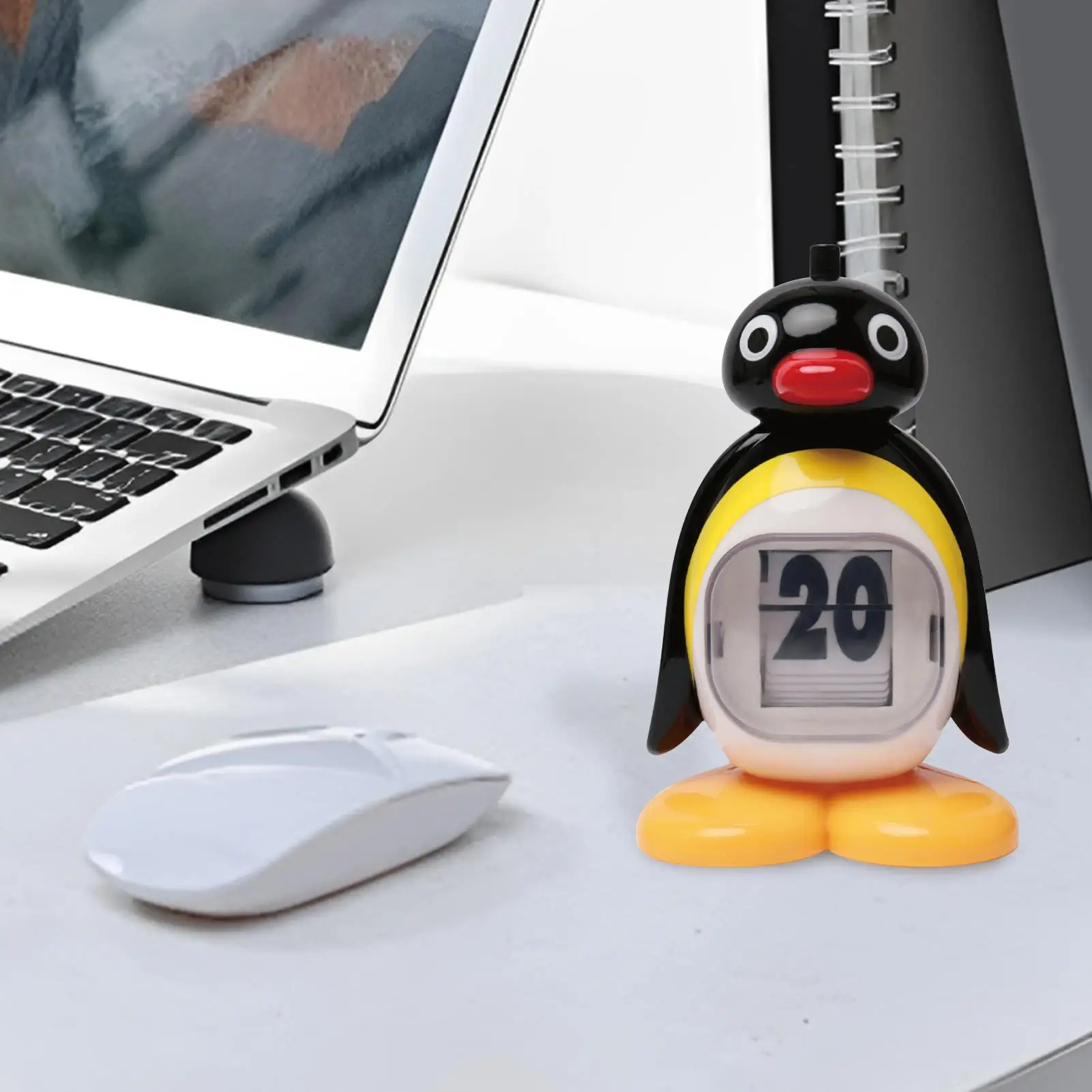 Calendario pinguino Decorazione animale creativa Premendo calendario perpetuo Ornamento retrò per compleanno Soggiorno Casa Amici