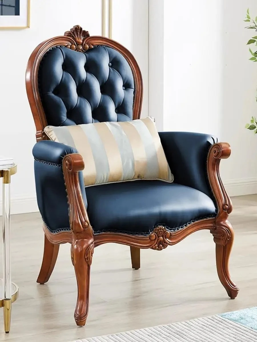 

Американский светлый роскошный кожаный диван из цельного дерева, европейский минималистский современный маленький диван