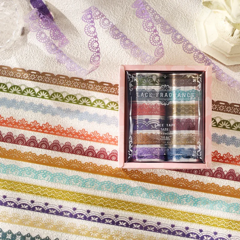 

Yuezhen Cultural and Creative Silk and Satin Dream Collage Tape Journal Tape Sticker Tape Scenery DIY Journal Sticker Tape Gift