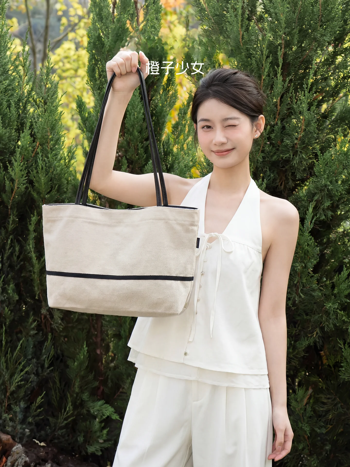 

Ladies Lightweight Cotton Linen Canvas Tote Bag Commuter Bag Lazy Style Handbag Soft Shoulder Bag Large Size Stripe Pattern
