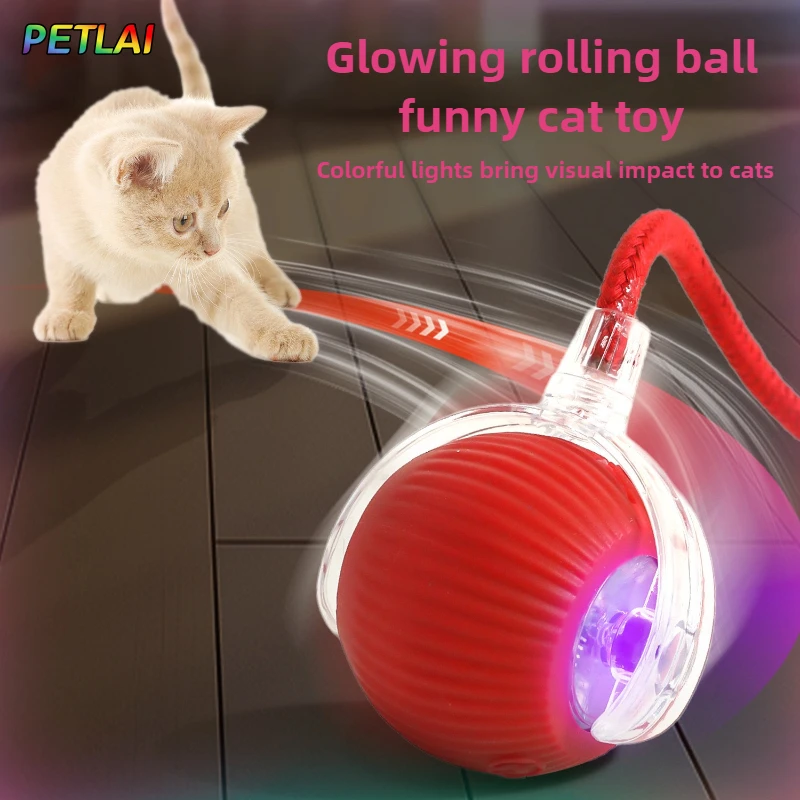 

Cat toy glowing rolling funny ball pet ball toy that imitate mice rubber automatic obstacle avoidance self-entertainment ball
