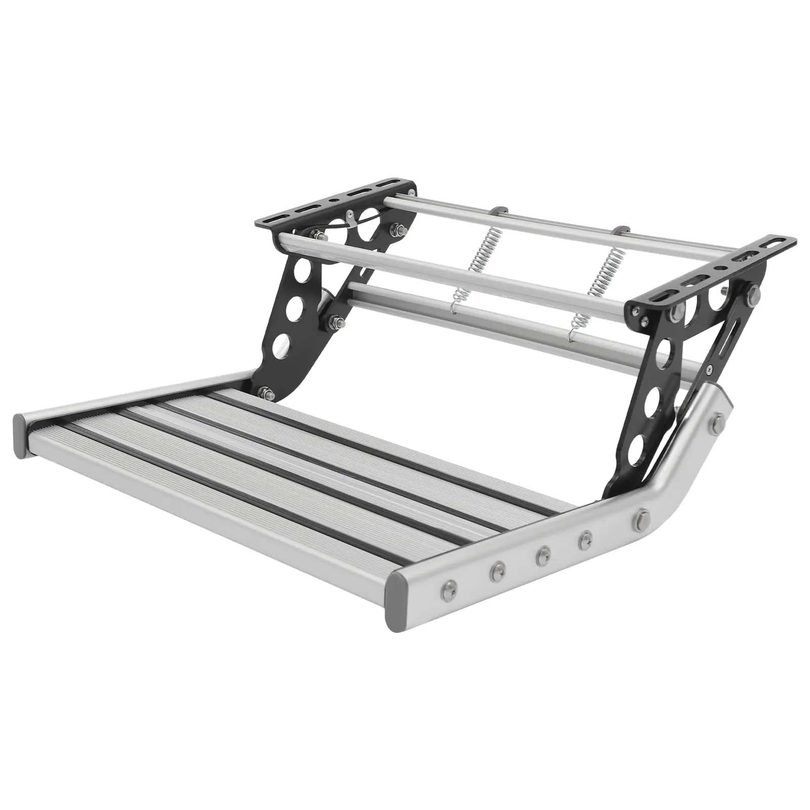 

Thanksgiving day Gift Folding RV Step Assembly with LED Light - 330LBS Capacity Aluminum Alloy Manual Step for RV/Camper, 17.32"