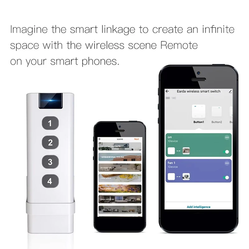 A74E-2Pcs tuya zigbee dispositivos de controle inteligente interruptor cena sem fio 4 chave remoto portátil controles remotos para casa vida inteligente