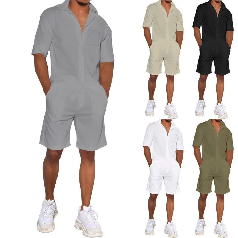 

Loose Linen Short Sleeve Shirt Shorts Set Casual Summer Outfit for Young Men Comfortable Breathable Clothing from China
