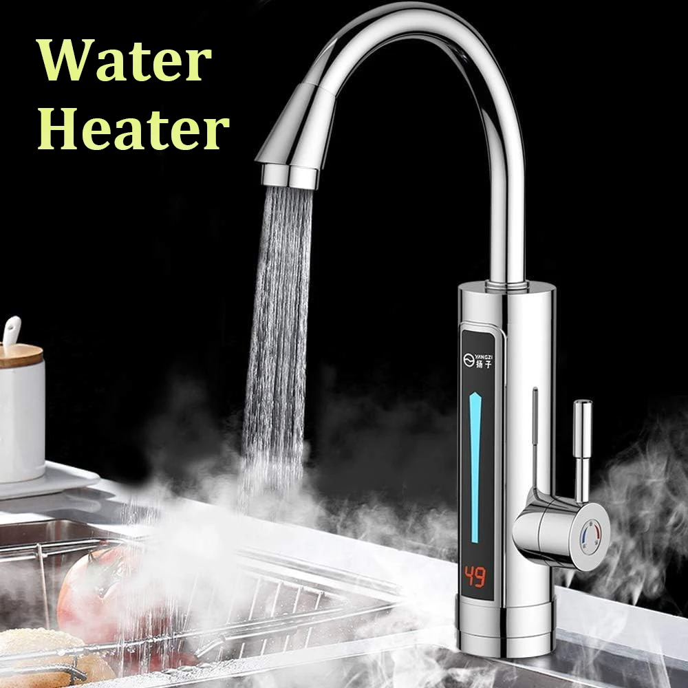 

Instant Water Heater Electric Faucet 3300W 220V 360° Rotating Kitchen Faucet Hot Water Without Preheating with Digital Water Tem