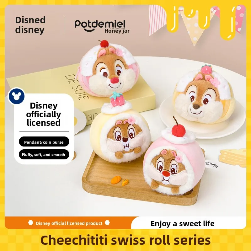 Potdemiel Official Chip 'n' Dale Plush Coin Purse Keychain - Disney Cartoon Character Wallet Keyring for Girlfriend Kids Gift