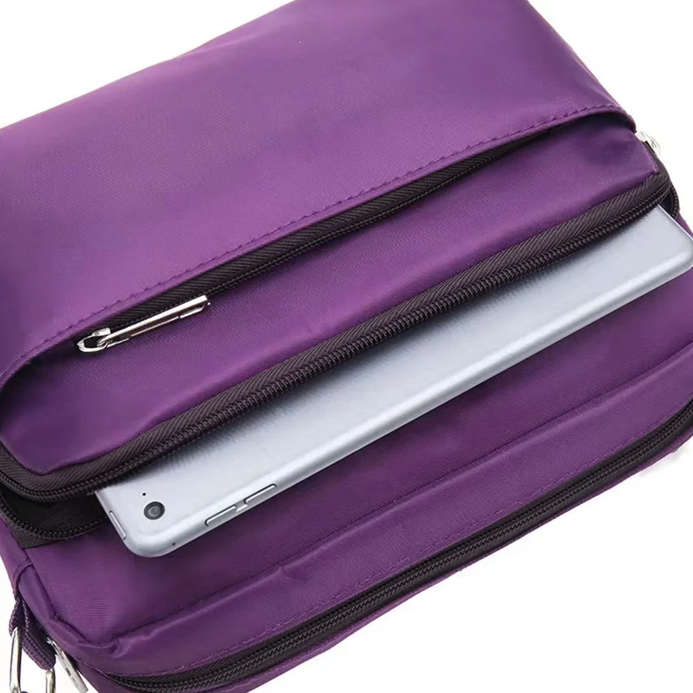 Fashion Large Capacity Text Letter Printing Series Pattern Purple One Shoulder Crossbody Bag Portable Commuting Storage Bag