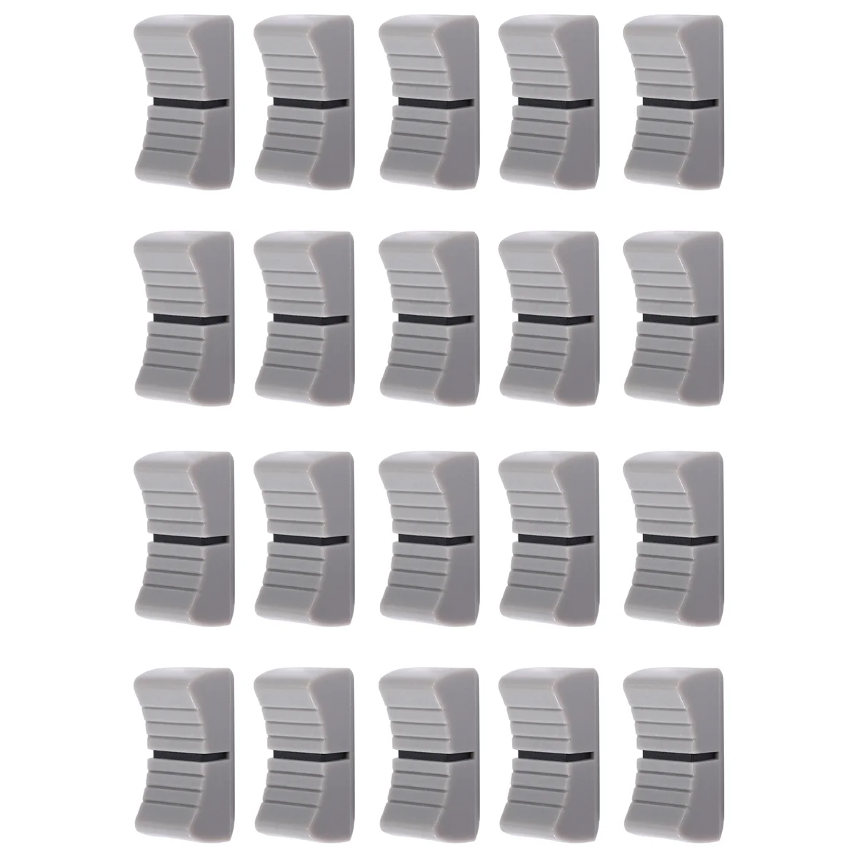 20 sztuk 24mm x 11mm x 10mm mikser konsolowy suwak pokrętła Fader zamiennik dla potencjometru szare pokrętło czarny znak