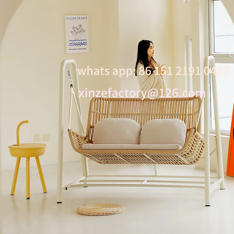 أرجوحة قابلة للتخصيص في الهواء الطلق حديقة أرجوحة الترفيه في الهواء الطلق أرجوحة مزدوجة داخلي الإنترنت المشاهير حديقة شرفة مهد كرسي هان #2