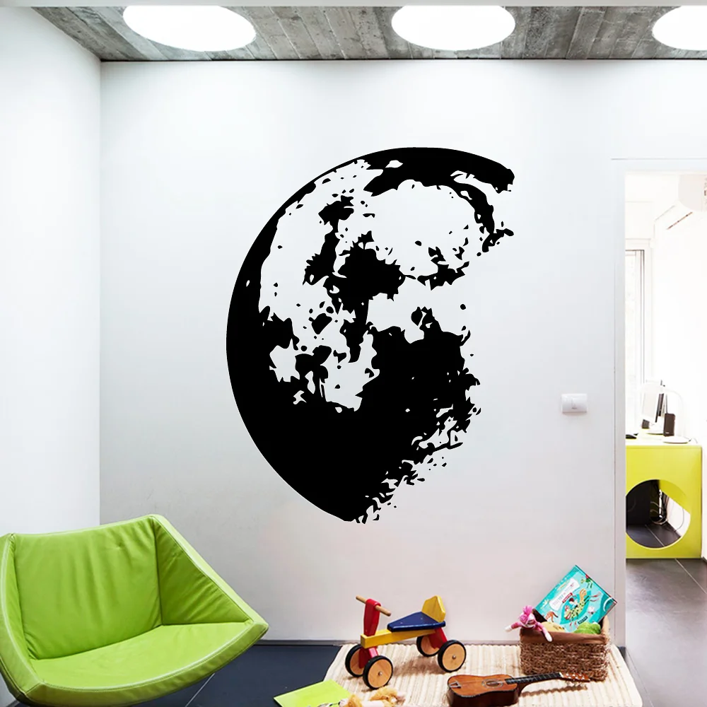 Outer Space Moon Wall Sticker Home Decor Modern Vinyl Wall Decals Removable House Decoration Wall Art Mural