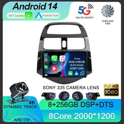 Android 14 Carplay Car Radio For Chevrolet Spark Beat Matiz Creative 2010 2011 2012 2013 2014 Multimedia Player GPS 2din Stereo