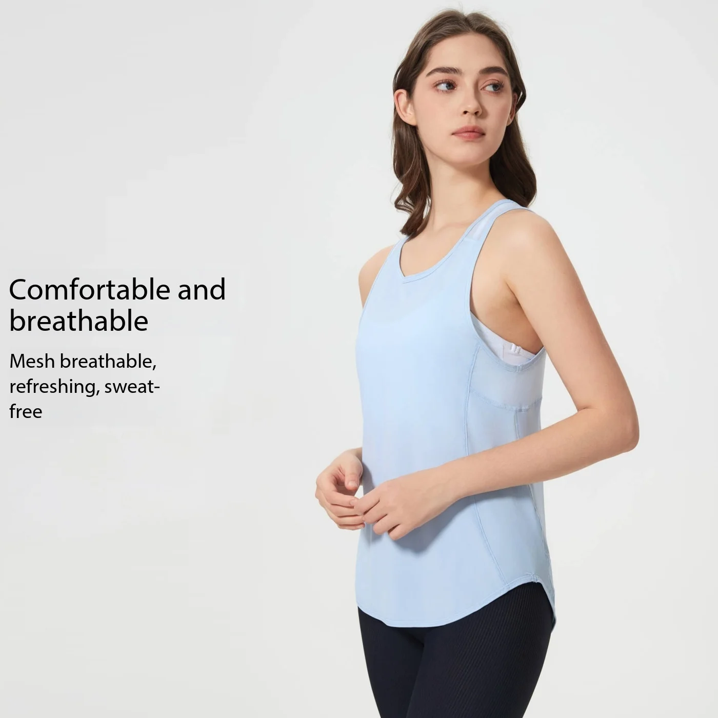 Lemon Gym Women Sport Tank Top T-shirt Short Yoga Shirt Loose-fitting Blouse Sweat-absorbing Quick-drying V-Neck Vest