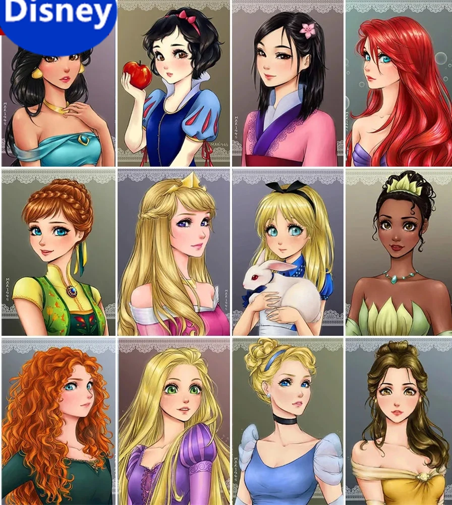 

Cute Princess Cartoon Portrait Disney Puzzle 300/500/1000 Handmade Games Holiday Gift Decoration for Boys and Girls