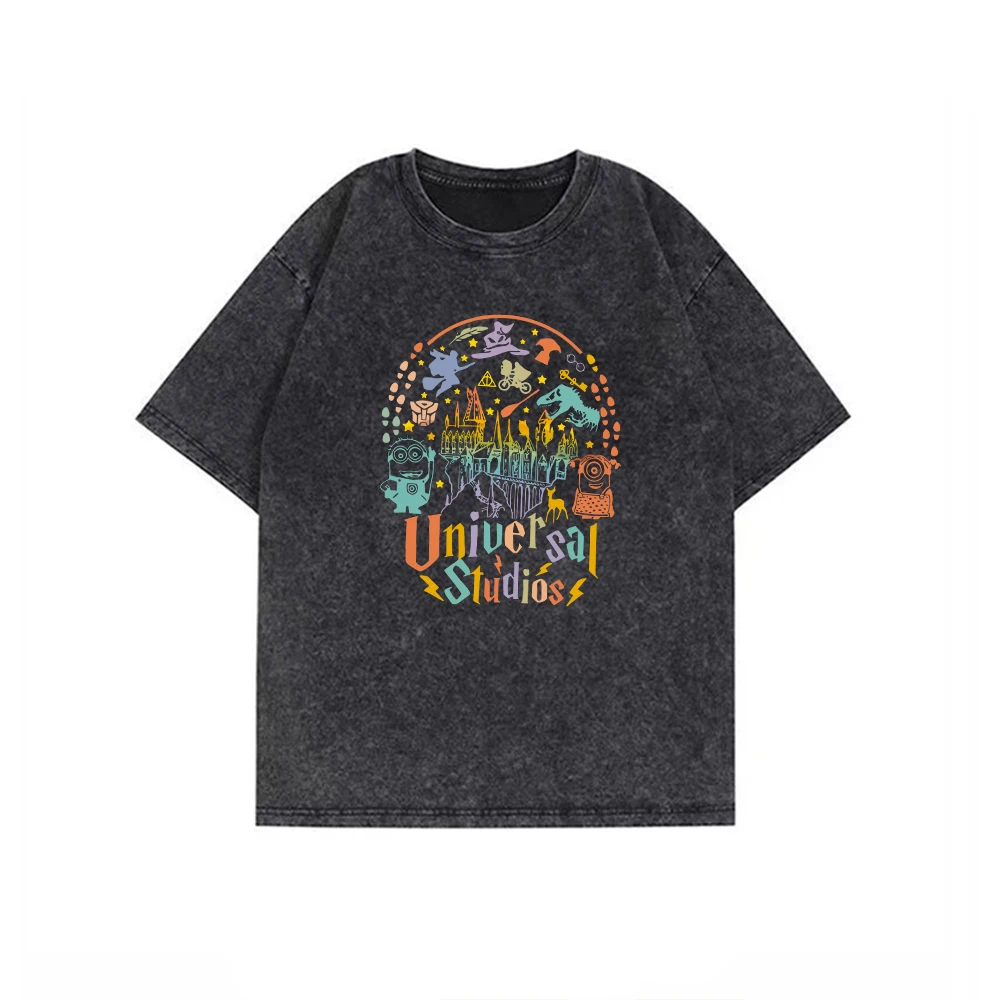 Children Cute Shirt Loose Casual Apparel Y2K Top Universal Studios Orlando Shirt Vintage Short Sleeve Trendy Family Trip Gift